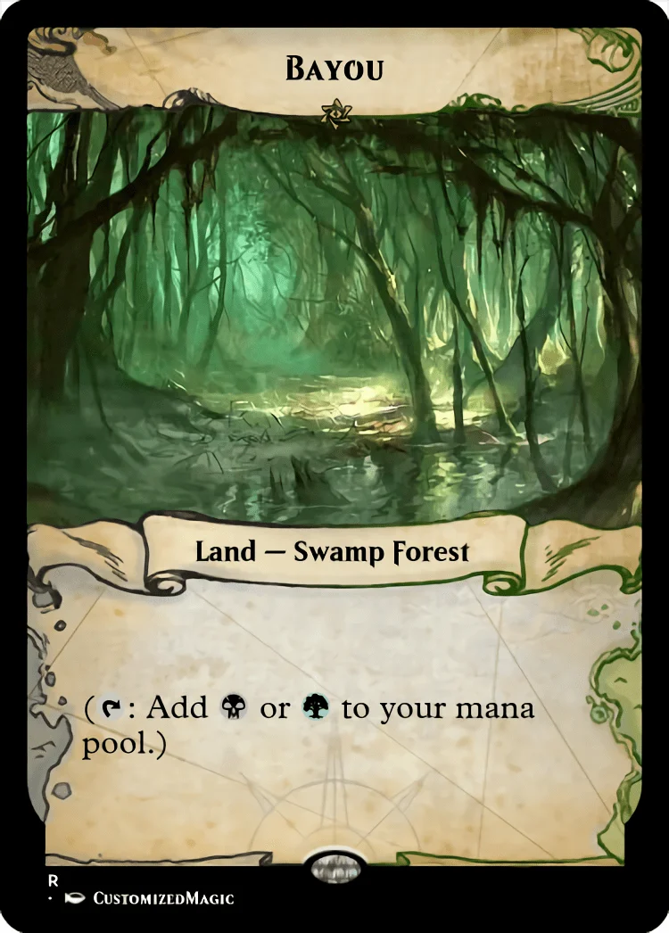 Dual Lands (Ixalan Frame) | Bayou | Magic the Gathering / MTG Proxy Cards | Emeria