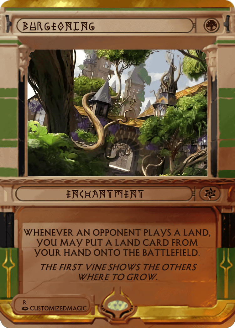 thumbnail image 2 of Burgeoning – Custom Art Magic: The Gathering Playtest Card – Near Mint – Commander EDH 2 of 4