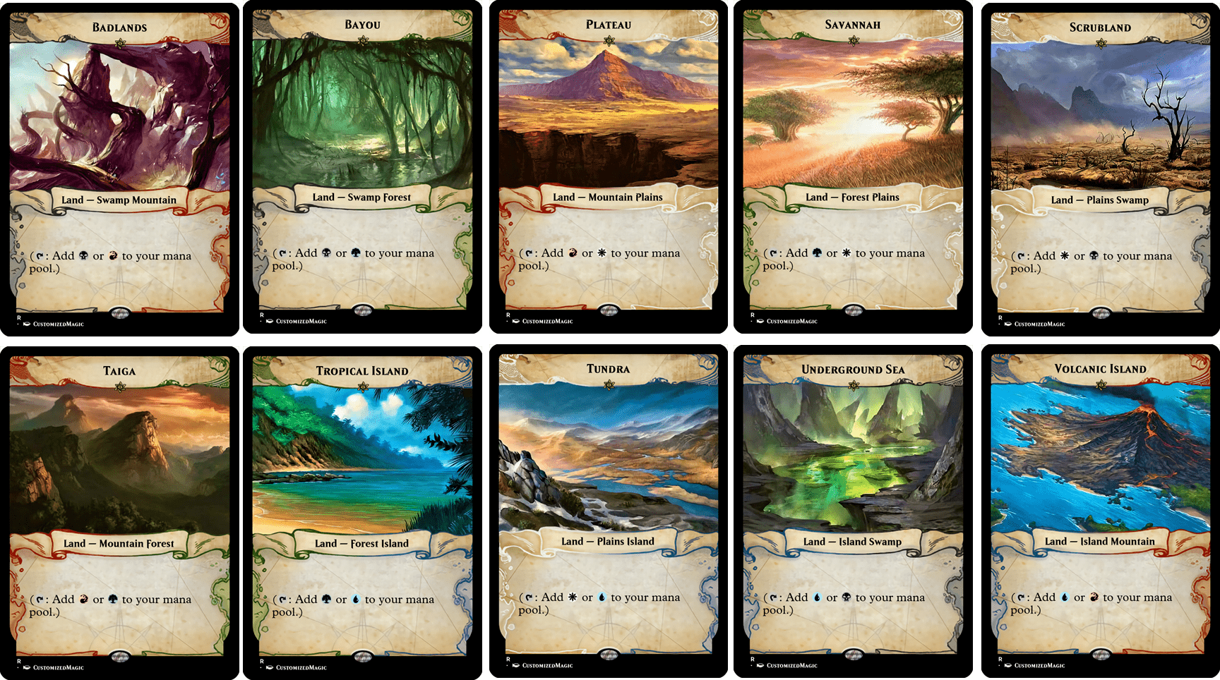 Dual Lands (Ixalan Frame) | Magic The Gathering Proxy Cards