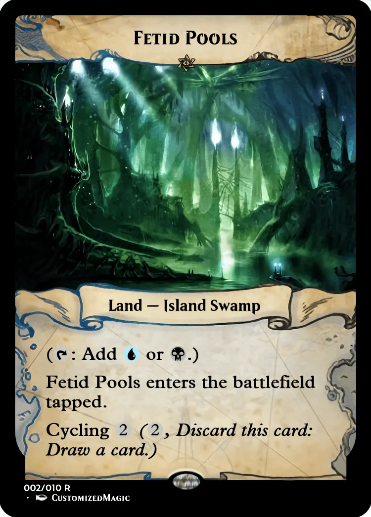 Cycling Dual Lands - Ixalan Frame | Fetid Pools.1 | Magic the Gathering / MTG Proxy Cards | Deep Gnome Terramancer