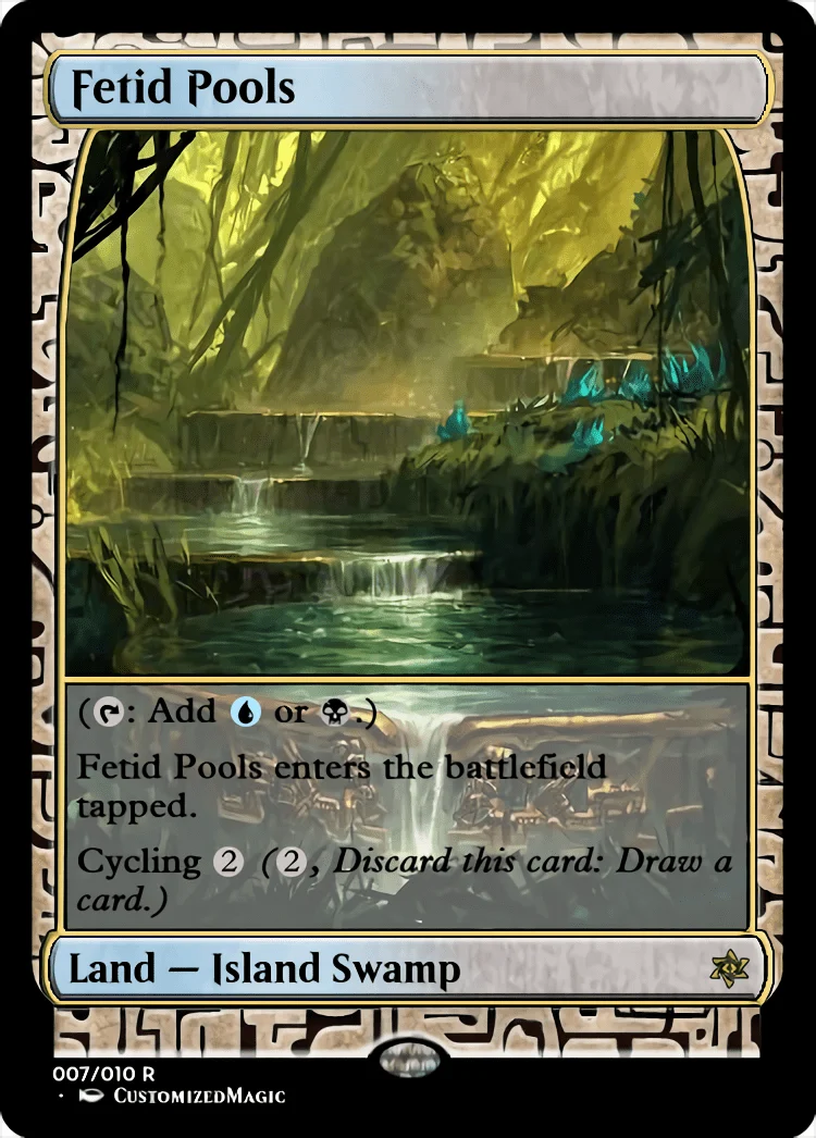 Cycling Dual Lands - Expedition Frame | Fetid Pools | Magic the Gathering / MTG Proxy Cards | Shock Lands