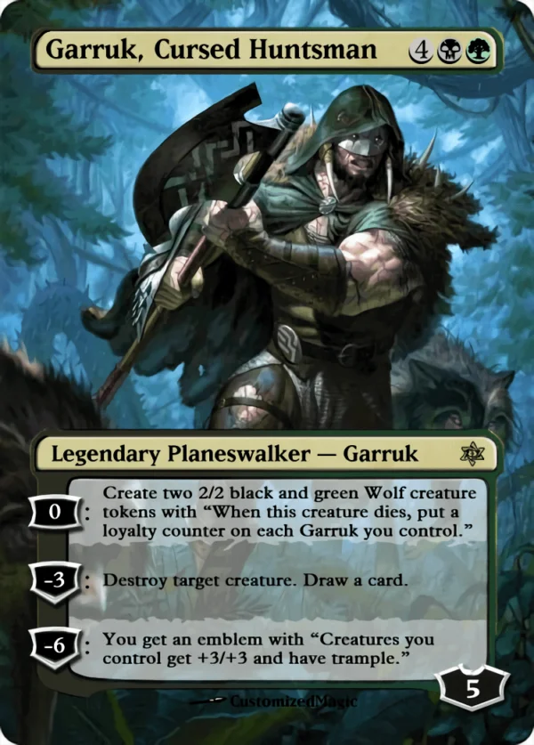 Throne of Eldraine Planeswalkers | Garruk Cursed Huntsman | Magic the Gathering / MTG Proxy Cards |