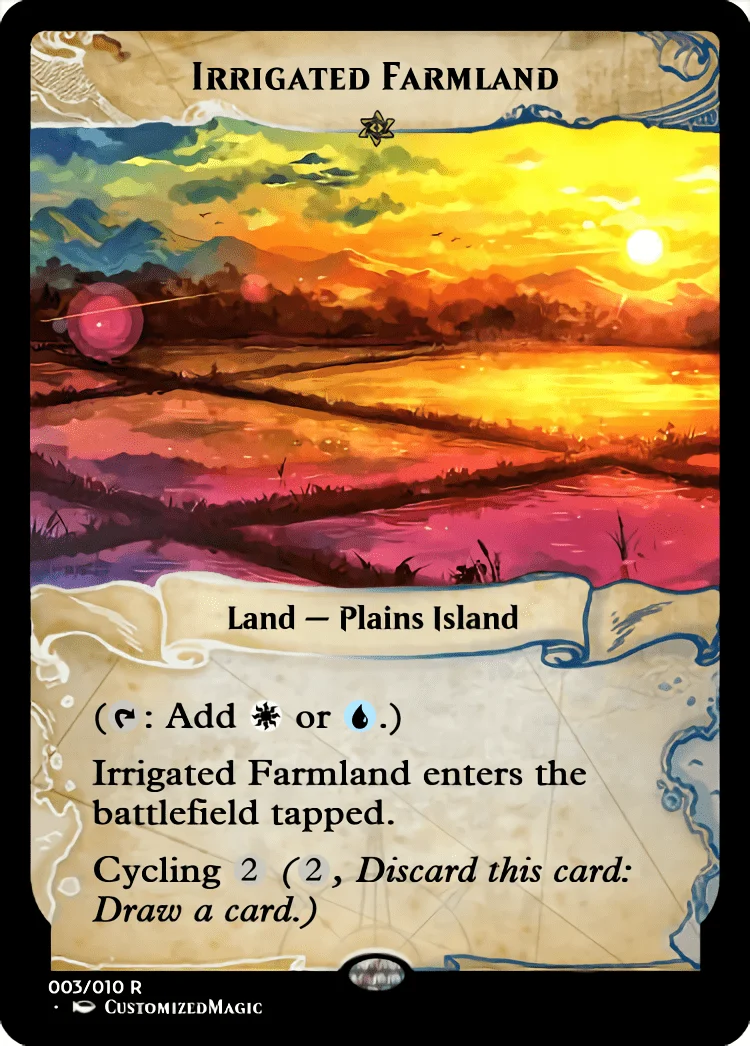 Cycling Dual Lands - Ixalan Frame | Irrigated Farmland.1 | Magic the Gathering / MTG Proxy Cards | Deep Gnome Terramancer