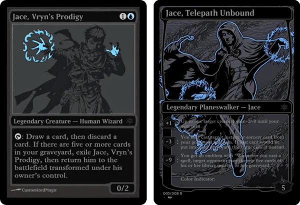 Jace, Vryns Prodigy and Jace, Telepath Unbound | J2 | Magic the Gathering Proxy Cards