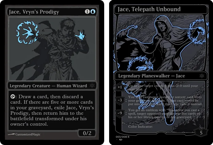 Jace, Vryns Prodigy and Jace, Telepath Unbound | J2 | Magic the Gathering / MTG Proxy Cards | Academy Rector