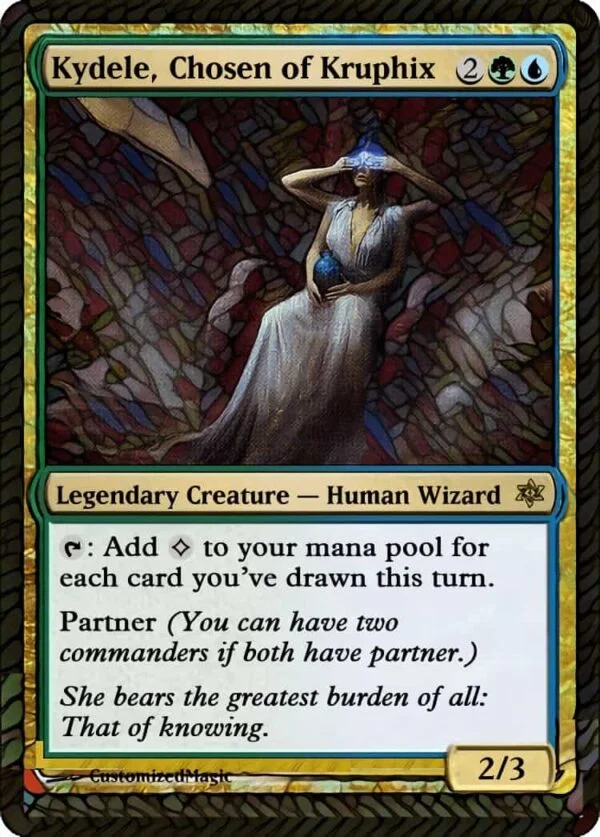 2016 Partners Commander (Stained Glass) | Kydele Chosen of | Magic the Gathering Proxy Cards