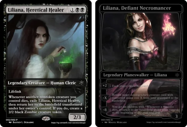 Liliana, Heretical Healer and Liliana, Defiant Necromancer