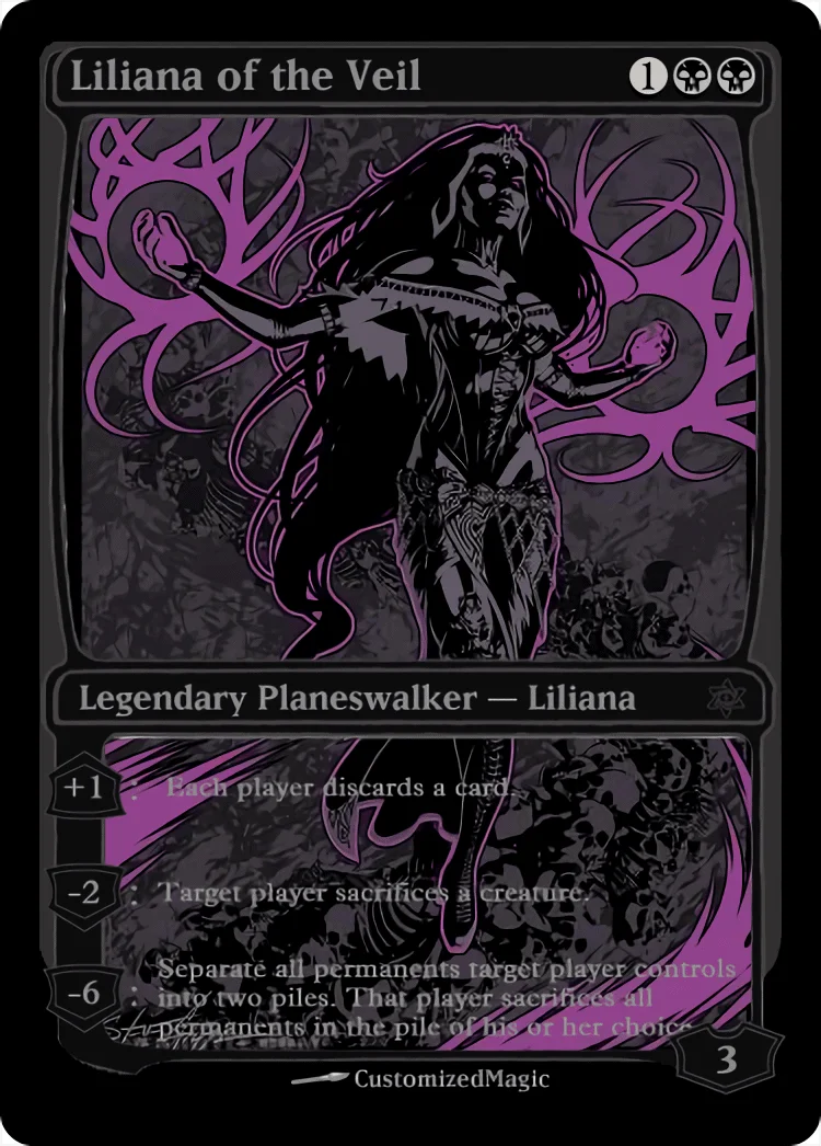 Liliana of the Veil | Liliana of the Veil | Magic the Gathering / MTG Proxy Cards | Teferi Liliana of the Veil | Liliana of the Veil | Magic the Gathering / MTG Proxy Cards | Teferi