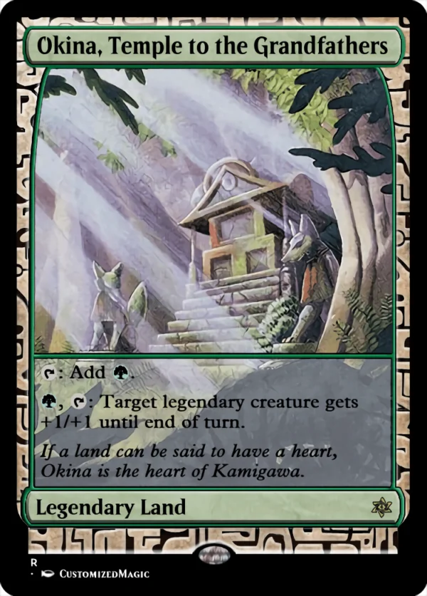 Kamigawa Legendary Land (Full-Art) | Okina Temple to the Grandfathers | Magic the Gathering Proxy Cards