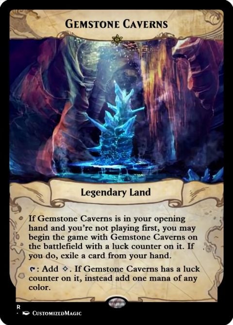 Customized MTG Gemstone Caverns Proxy Card