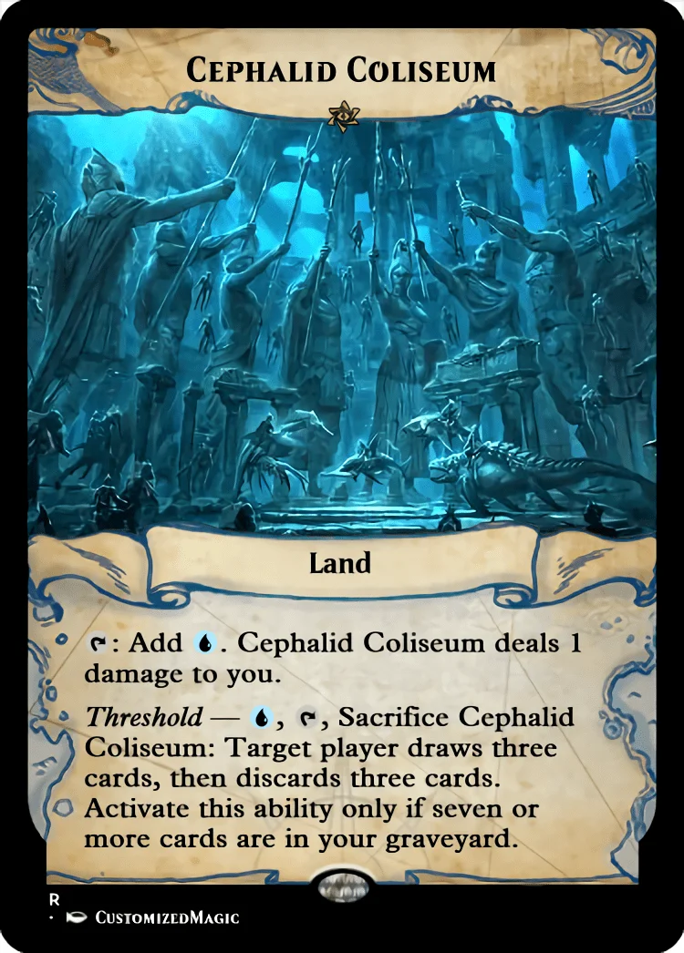 Cephalid Coliseum | Pic 1 40 | Magic the Gathering / MTG Proxy Cards | Borderless Stained Glass Basic Lands