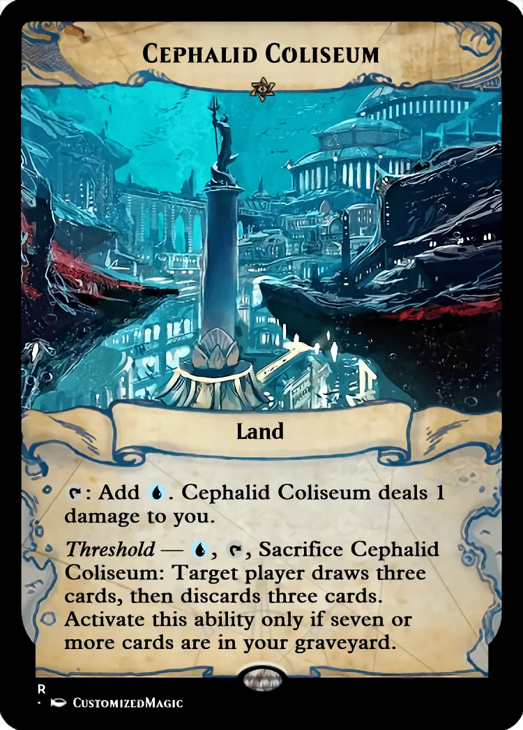 Cephalid Coliseum | Pic 4 15 | Magic the Gathering / MTG Proxy Cards | Borderless Stained Glass Basic Lands