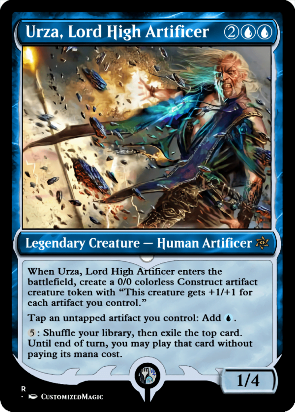 thumbnail image 2 of Custom Commander Deck – Urza, Lord High Artificer – 100 Blue Cards EDH MTG 2 of 2
