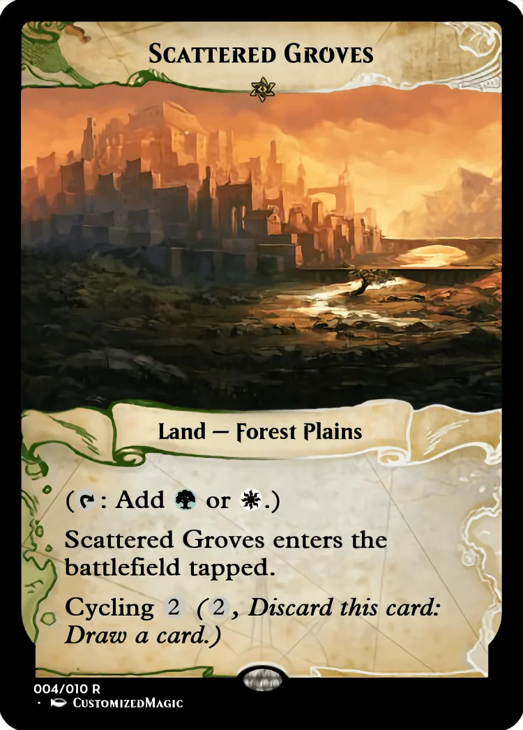Cycling Dual Lands - Ixalan Frame | Scattered Groves.1 | Magic the Gathering / MTG Proxy Cards | Deep Gnome Terramancer
