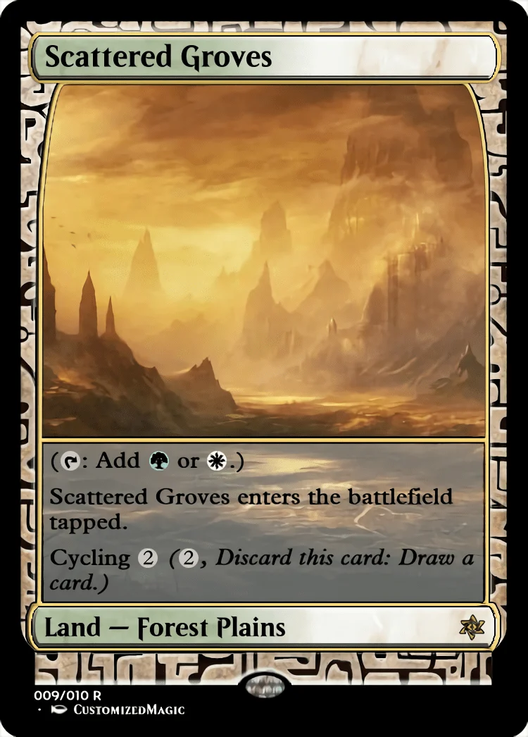 Cycling Dual Lands - Expedition Frame | Scattered Groves | Magic the Gathering / MTG Proxy Cards | Shock Lands