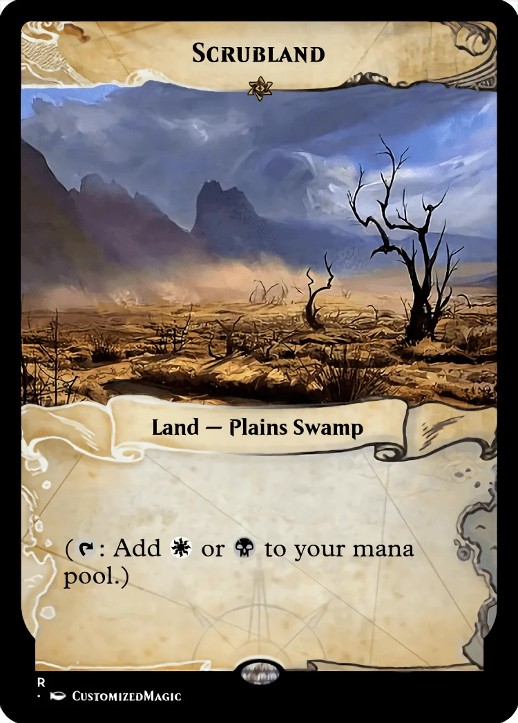 Dual Lands (Ixalan Frame) | Scrubland | Magic the Gathering / MTG Proxy Cards | Emeria