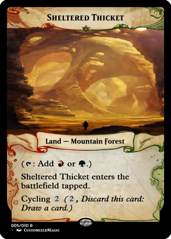 Cycling Dual Lands - Ixalan Frame | Sheltered Thicket.1 | Magic the Gathering Proxy Cards
