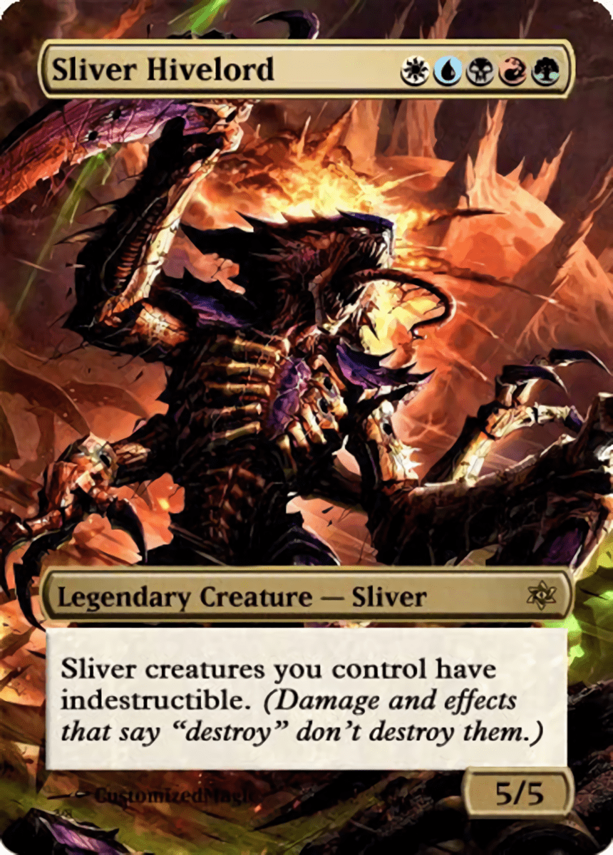 Sliver Overlord MTG Proxy Re-imagined Neon Vintage Fantasy 