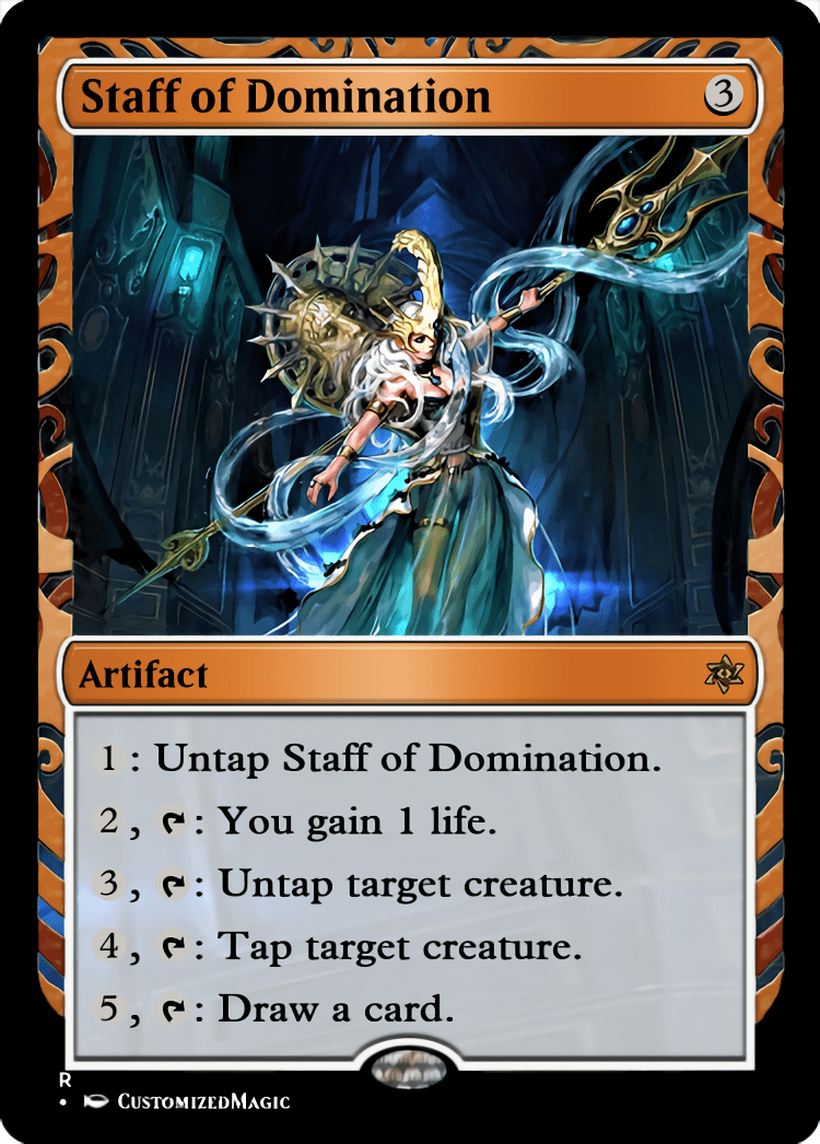 Staff of Domination Magic Trading Card GENERIC Custom Alternate Extended Art
