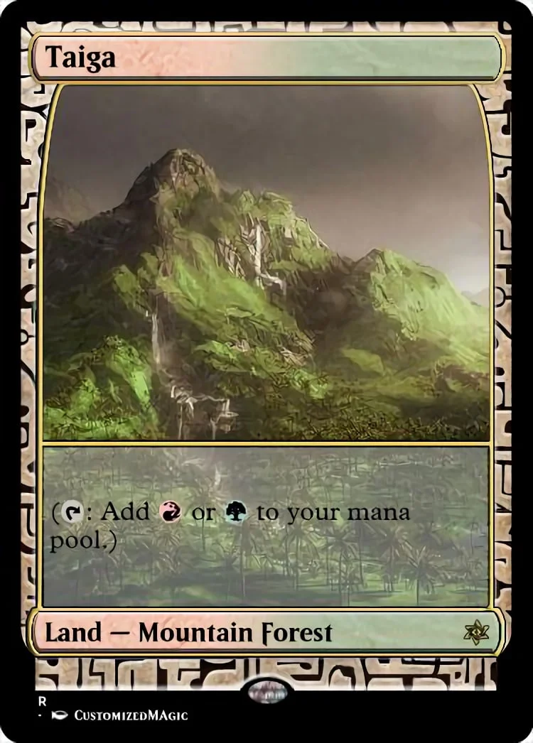 Dual Lands (Full-Art) | Taiga | Magic the Gathering / MTG Proxy Cards | Magic the Gathering Proxy Cards