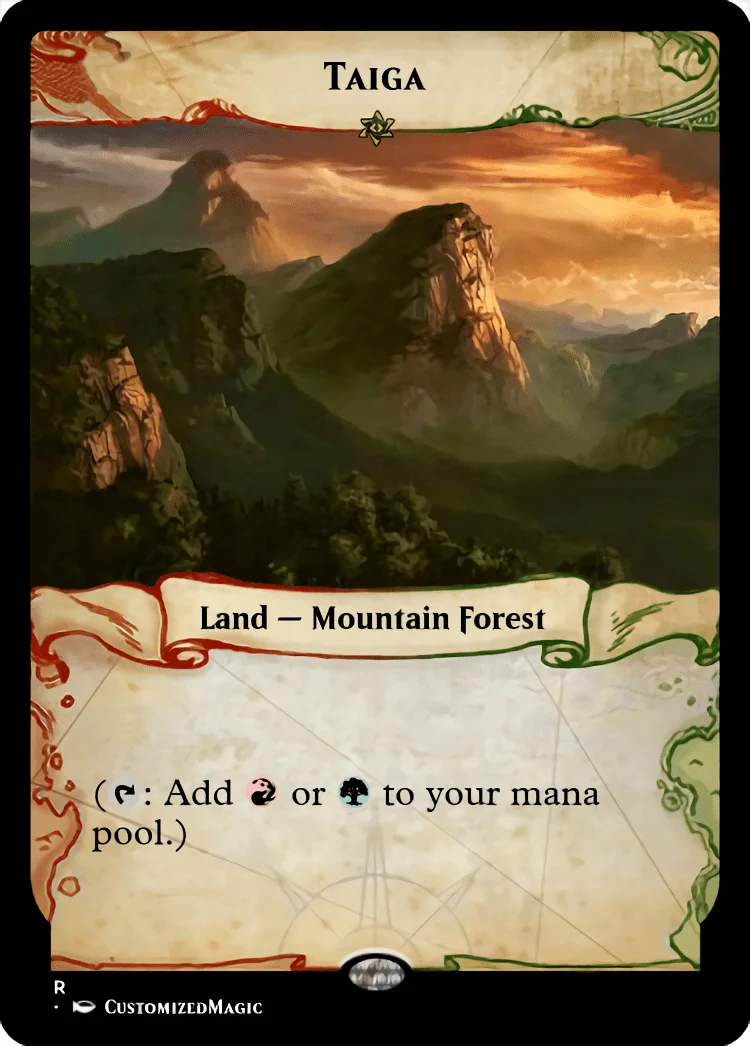 Dual Lands (Ixalan Frame) | Taiga | Magic the Gathering / MTG Proxy Cards | Emeria