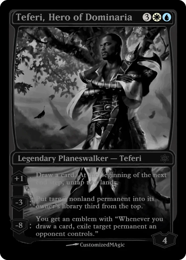 Teferi, Hero of Dominaria | Teferi Hero of Dominaria | Magic the Gathering / MTG Proxy Cards | The Theorist Teferi, Hero of Dominaria | Teferi Hero of Dominaria | Magic the Gathering / MTG Proxy Cards | The Theorist