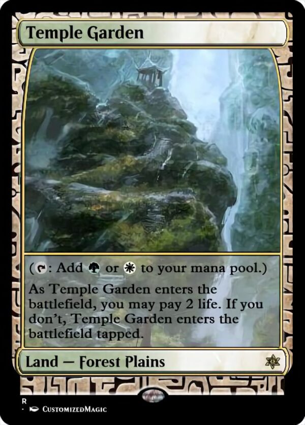 Shock Lands (Full-Art) | Temple Garden | Magic the Gathering Proxy Cards