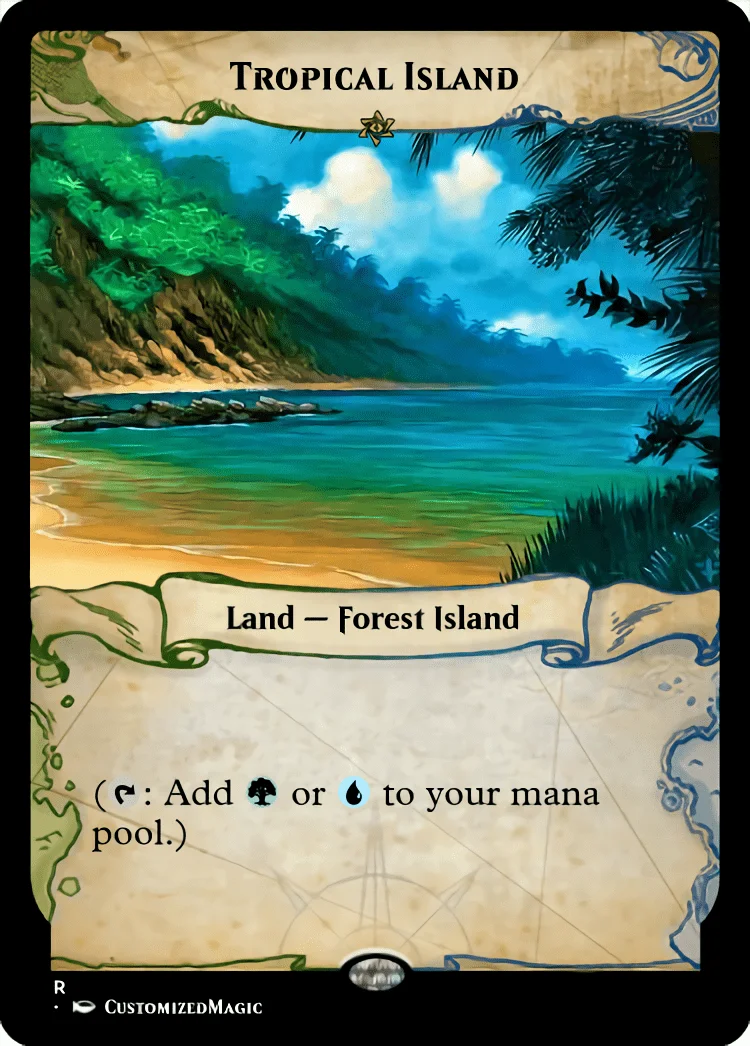Dual Lands (Ixalan Frame) | Tropical Island | Magic the Gathering / MTG Proxy Cards | Emeria