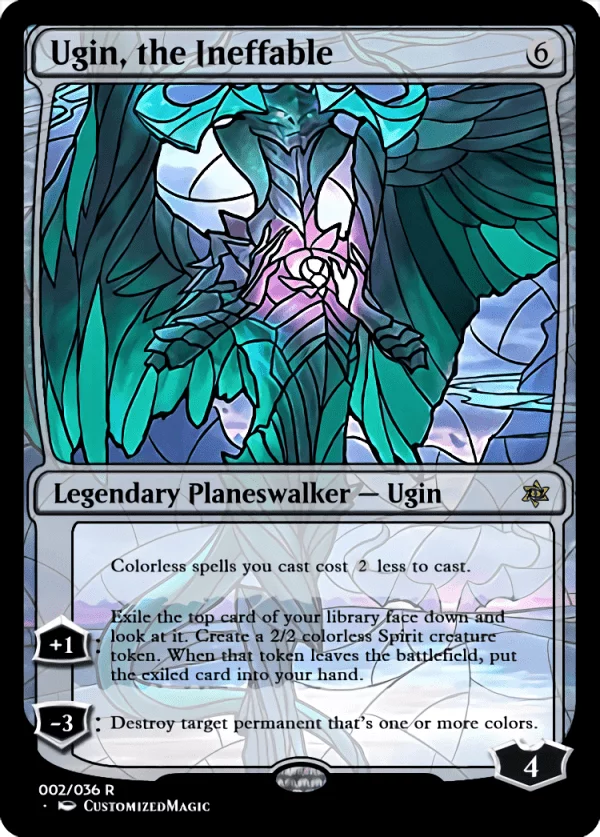 War of the Sparks Planeswalkers Stained Glass - Part 2 | Ugin the Ineffable 1 | Magic the Gathering / MTG Proxy Cards | Chandra