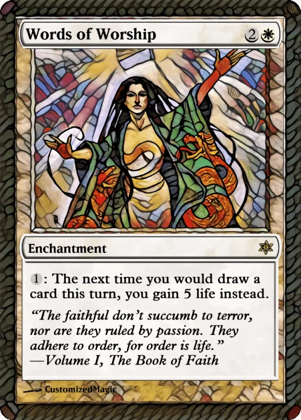 Five Words of W | Words of Worship | Magic the Gathering / MTG Proxy Cards | Sylvan Library