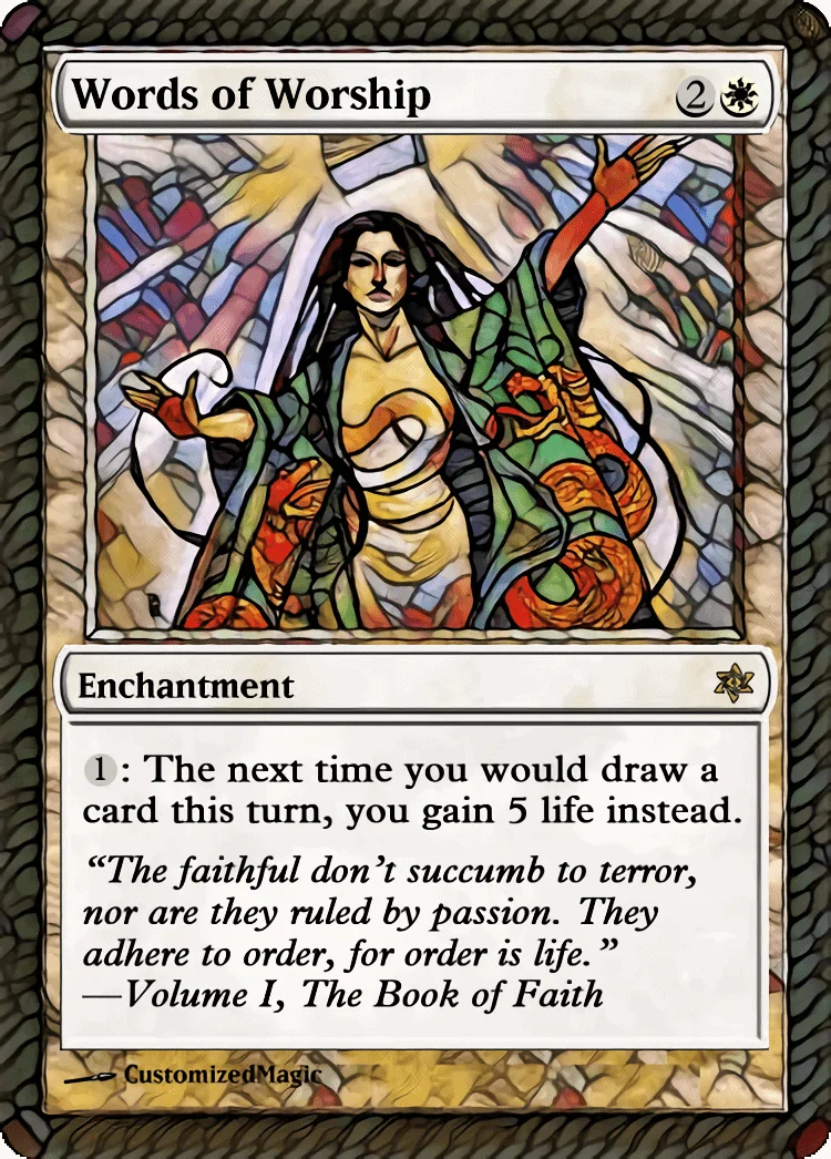 Five Words of W | Words of Worship | Magic the Gathering / MTG Proxy Cards | Uncivil Unrest