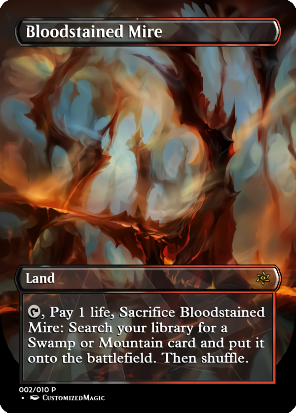 Fetch Lands - Borderless FullArt | Bloodstained Mire | Magic the Gathering Proxy Cards