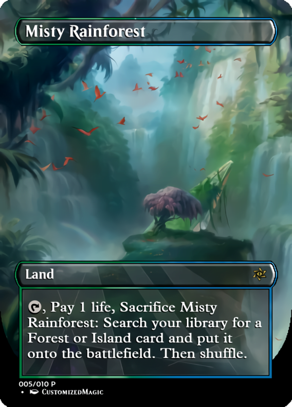 Fetch Lands - Borderless FullArt | Misty Rainforest | Magic the Gathering Proxy Cards