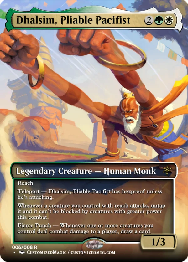 Secret Lair x Street Fighter | Dhalsim Pliable Pacifist | Magic the Gathering Proxy Cards