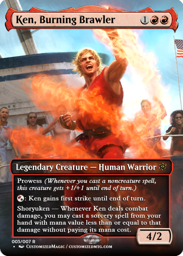 Secret Lair x Street Fighter | Ken Burning Brawler | Magic the Gathering Proxy Cards