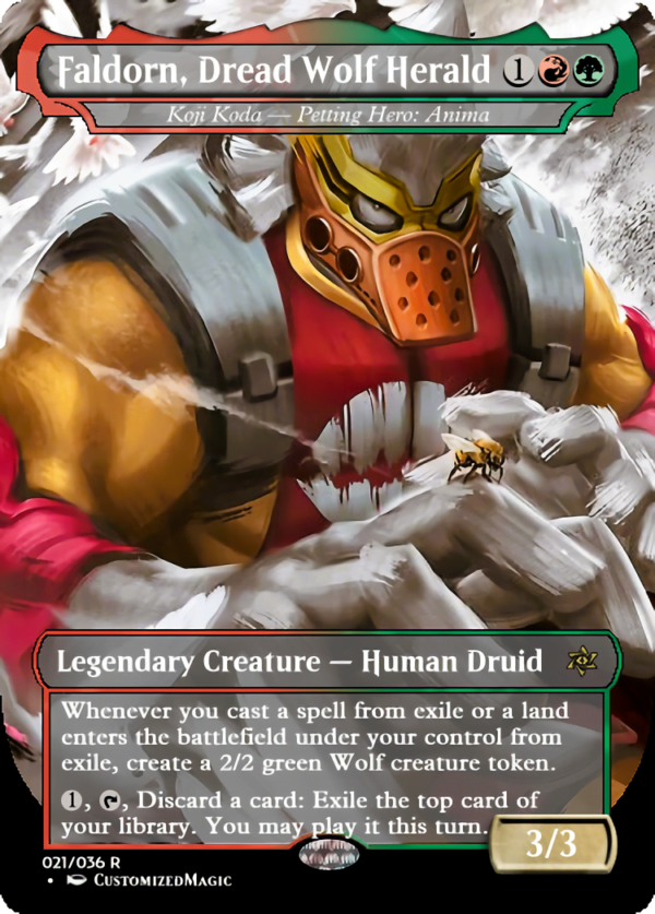 Commander Legends: Battle for Baldurs Gate Commander - My Hero Academia - Part 1 | Faldorn Dread Wolf Herald | Magic the Gathering Proxy Cards