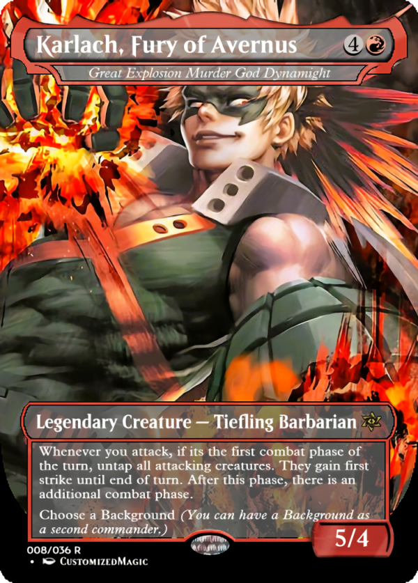 Commander Legends: Battle for Baldurs Gate Commander - My Hero Academia - Part 2 | Karlach Fury of Avernus | Magic the Gathering Proxy Cards