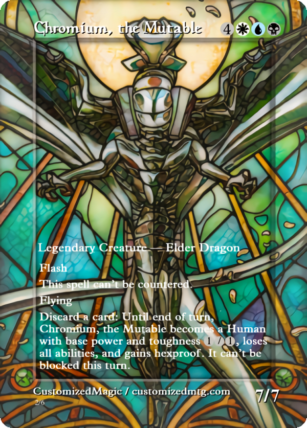 Stained Glass Elder Dragons | Chromium the Mutable | Magic the Gathering Proxy Cards