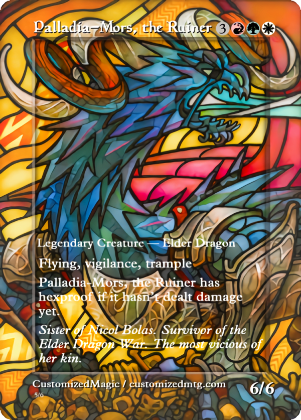 Stained Glass Elder Dragons | Palladia Mors the Ruiner | Magic the Gathering Proxy Cards