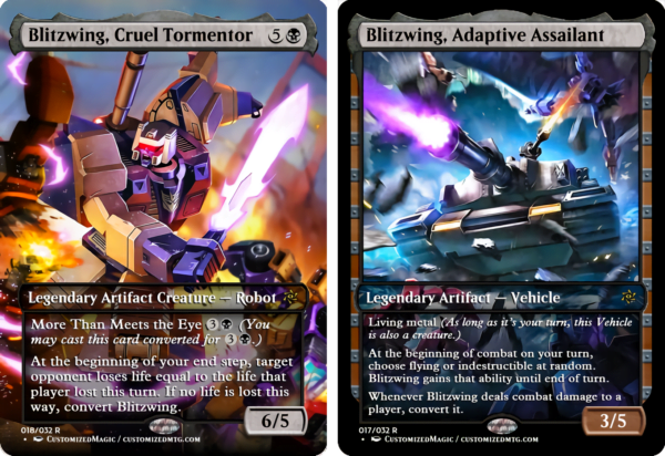 Transformers Commander Set | Blitzwing Cruel Tormentor and Blitzwing Adaptive Assailant | Magic the Gathering Proxy Cards