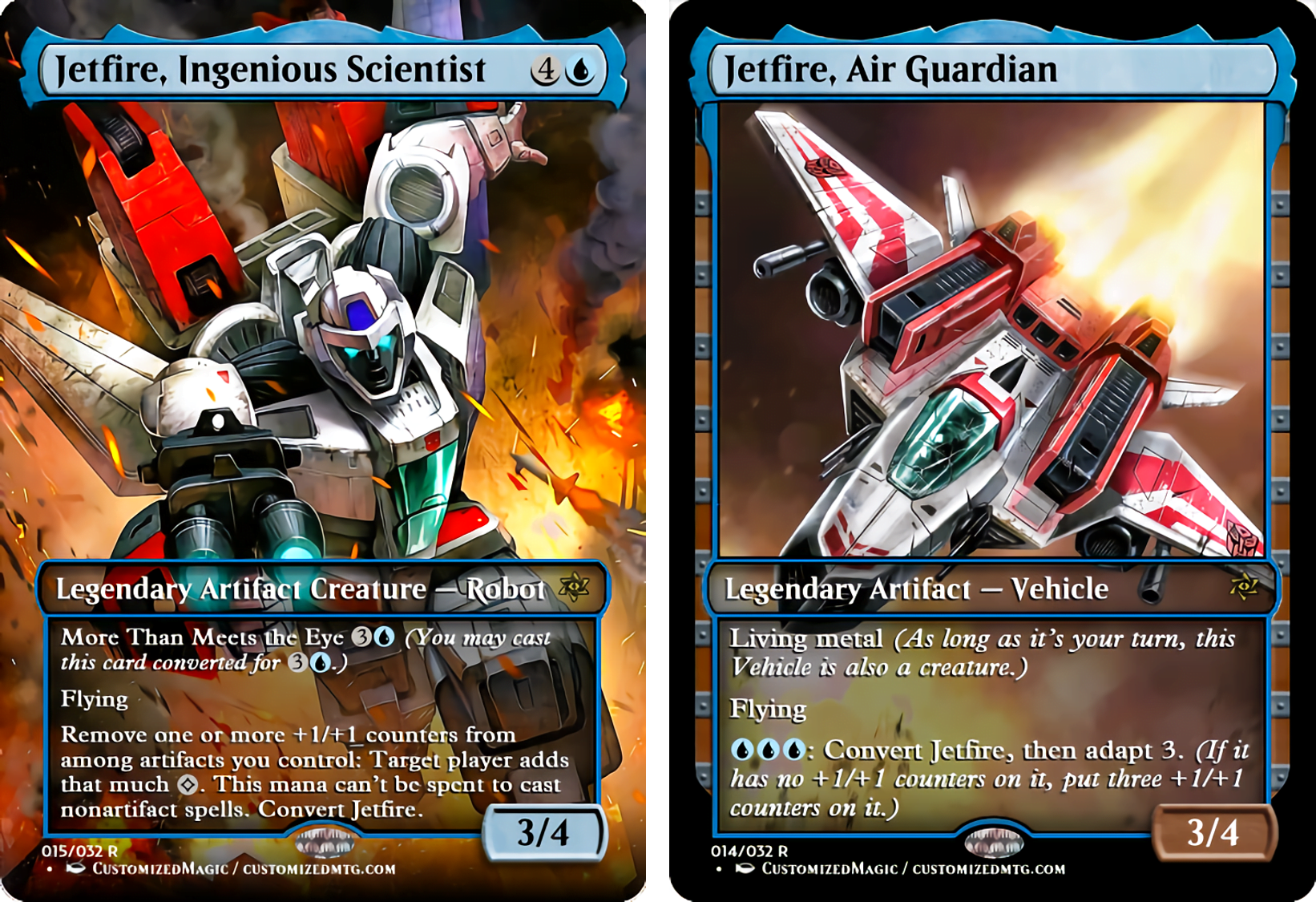 Transformers Commander Set | Jetfire Ingenious Scientist amd Jetfire Air Guardian | Magic the Gathering Proxy Cards