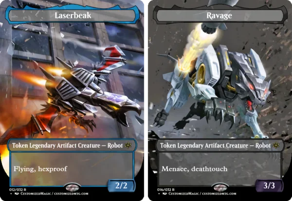 Transformers Commander Set | Laserbeak Token and Ravage Token | Magic the Gathering Proxy Cards