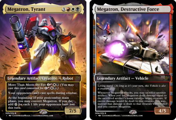 Transformers Commander Set | Megatron Tyrant and Megatron Destructive Force | Magic the Gathering Proxy Cards