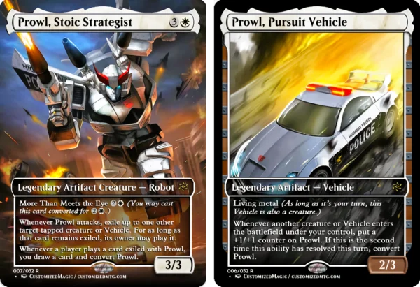 Transformers Commander Set | Prowl Stoic Strategist and Prowl Pursuit Vehicle | Magic the Gathering Proxy Cards