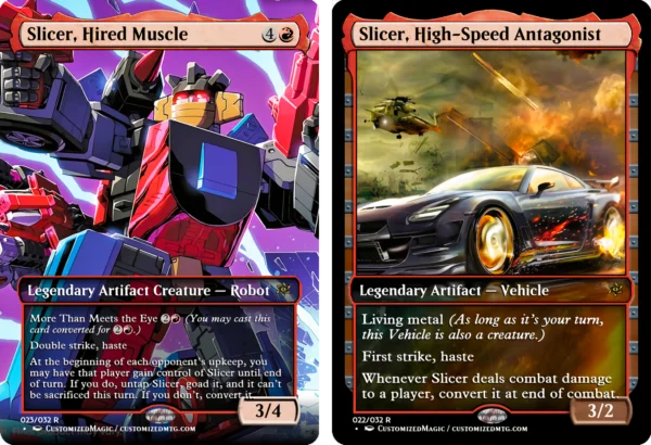 Transformers Commander Set | Slicer Hired Muscle and Slicer High Speed Antagonist | Magic the Gathering Proxy Cards
