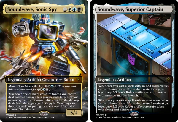 Transformers Commander Set | Soundwave Sonic Spy and Soundwave Superior Captain | Magic the Gathering Proxy Cards