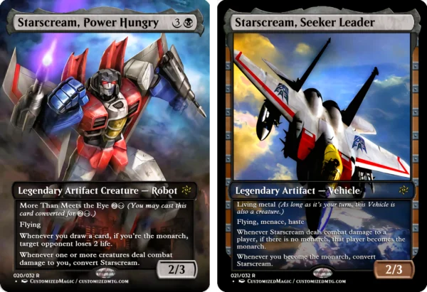 Transformers Commander Set | Starscream Power Hungry and Starscream Seeker Leader | Magic the Gathering Proxy Cards