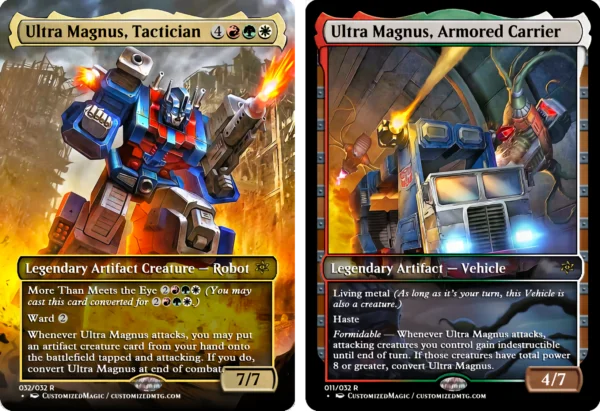 Transformers Commander Set | Ultra Magnus Tactician and Ultra Magnus Armored Carrier | Magic the Gathering Proxy Cards