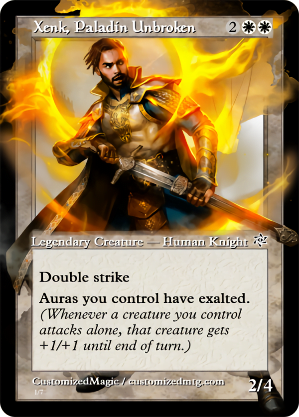 Dungeons & Dragons : Honor Among Thieves | Xenk Paladin Unbroken | Magic the Gathering Proxy Cards