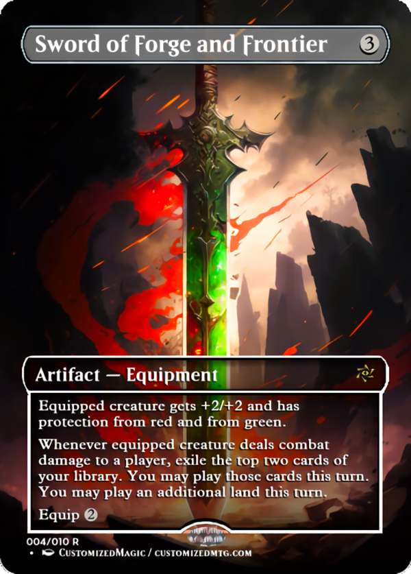 Full Art Borderless Sword of X and Y | Sword of Forge and Frontier | Magic the Gathering Proxy Cards